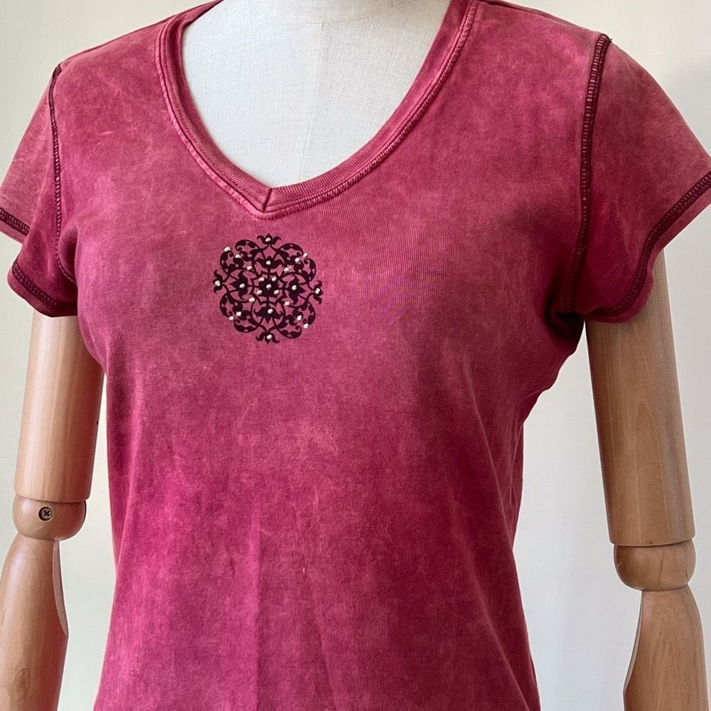 Y2K 2000s Acid Wash grunge vintage short sleeve t-shirt small - Picture 2 of 8